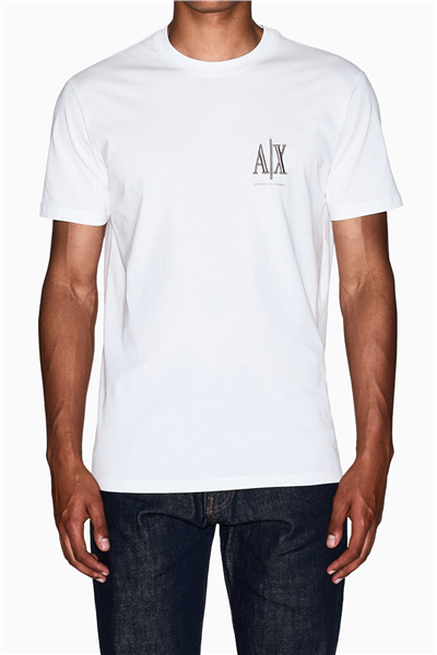 Armani Exchange Erkek Bisiklet Yaka T-Shirt Beyaz