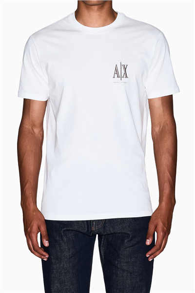 Armani Exchange Erkek Bisiklet Yaka T-Shirt Beyaz