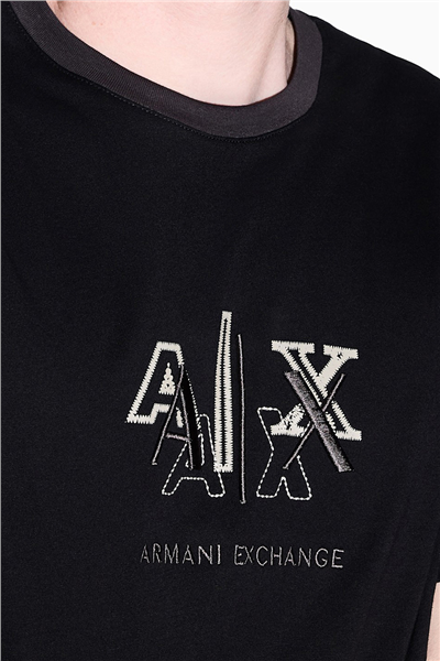 Armani Exchange Erkek Bisiklet Yaka T-Shirt Siyah