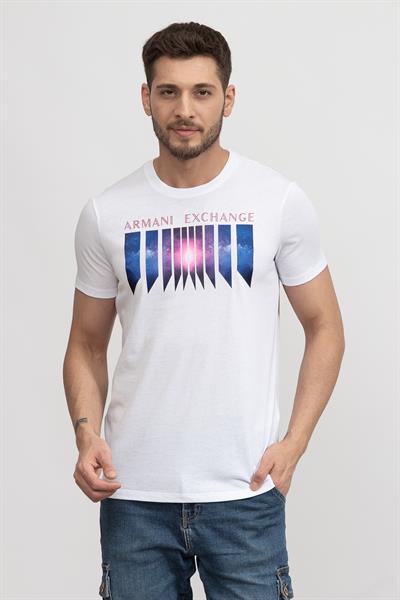 Armani Exchange Erkek Bisiklet Yaka T-Shirt Beyaz
