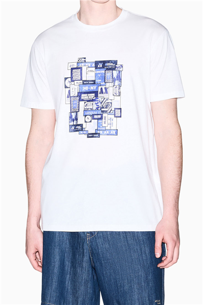 Armani Exchange Erkek Bisiklet Yaka T-Shirt Beyaz