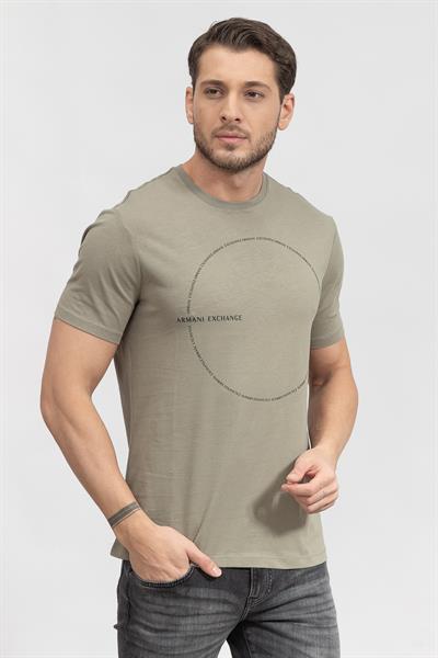 Armani Exchange Erkek Bisiklet Yaka T-Shirt Yeşil