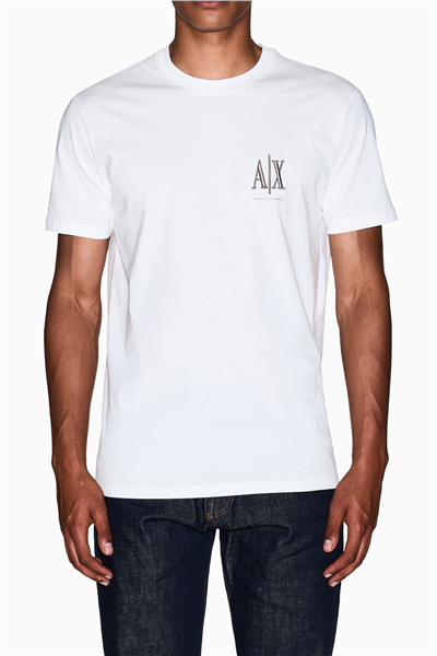 Armani Exchange Erkek Bisiklet Yaka T-Shirt Beyaz