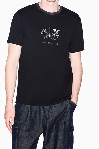 Armani Exchange Erkek Bisiklet Yaka T-Shirt Siyah