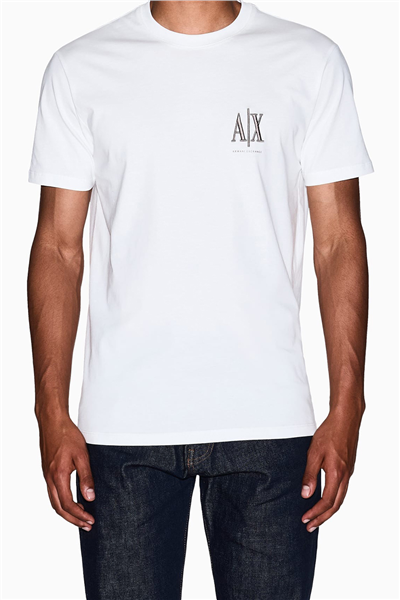 Armani Exchange Erkek Bisiklet Yaka T-Shirt Beyaz