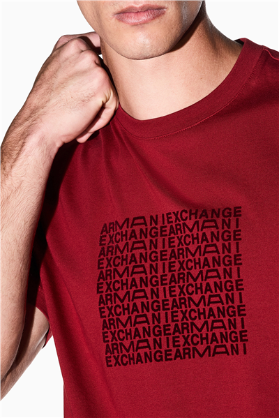 Armani Exchange Erkek Bisiklet Yaka T-Shirt Kırmızı