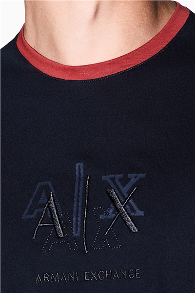 Armani Exchange Erkek Bisiklet Yaka T-Shirt Lacivert
