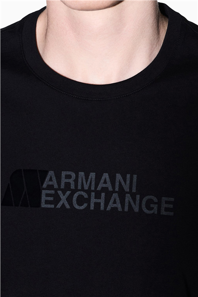 Armani Exchange Erkek Bisiklet Yaka T-Shirt Siyah