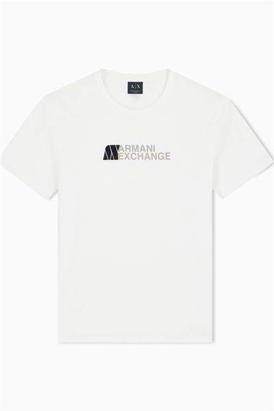 Armani Exchange Erkek Bisiklet Yaka T-Shirt Beyaz