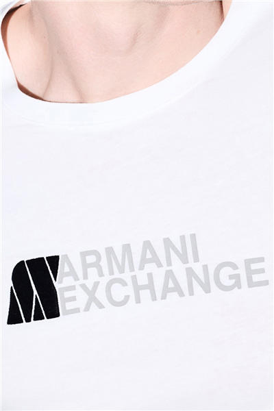 Armani Exchange Erkek Bisiklet Yaka T-Shirt Beyaz