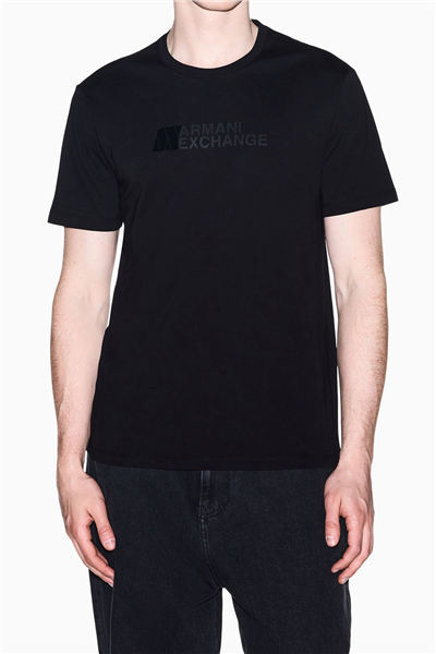 Armani Exchange Erkek Bisiklet Yaka T-Shirt Siyah