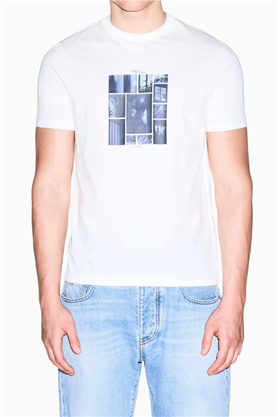 Armani Exchange Erkek Bisiklet Yaka T-Shirt Beyaz