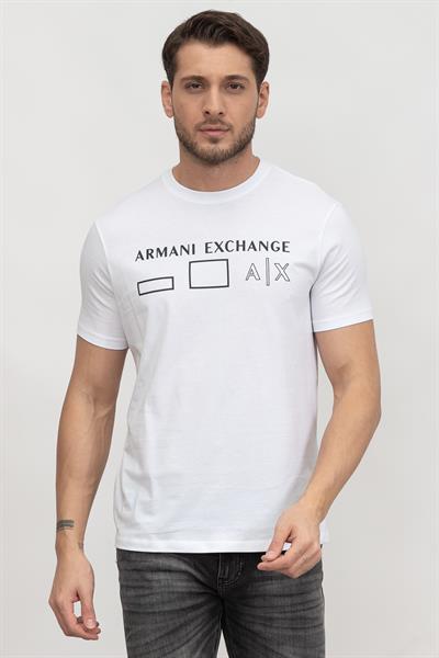 Armani Exchange Erkek Bisiklet Yaka T-Shirt Beyaz
