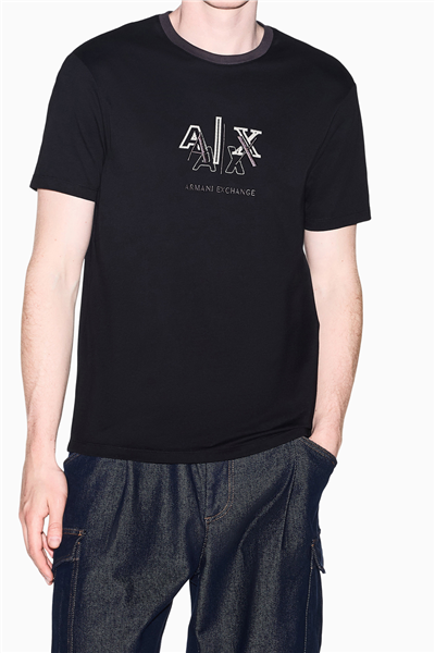 Armani Exchange Erkek Bisiklet Yaka T-Shirt Siyah