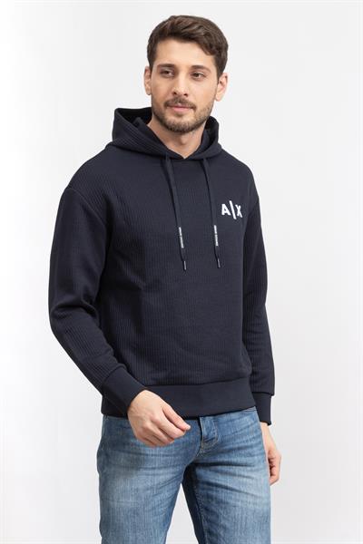 Armani Exchange Erkek Kapüşonlu Sweatshirt Lacivert