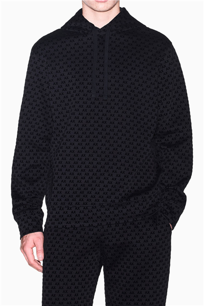 Armani Exchange Erkek Kapüşonlu Sweatshirt Siyah