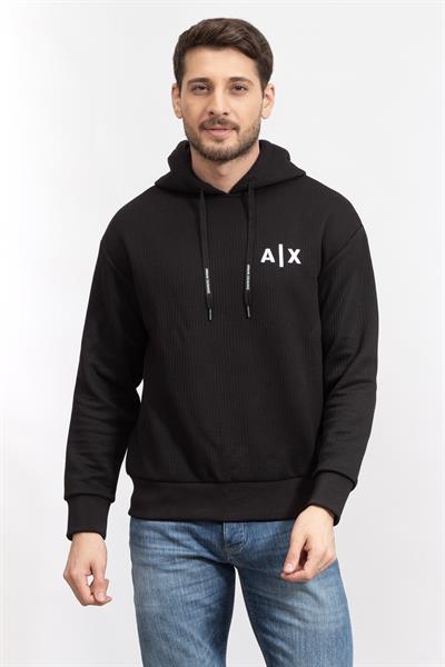 Armani Exchange Erkek Kapüşonlu Sweatshirt Siyah