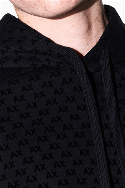 Armani Exchange Erkek Kapüşonlu Sweatshirt Siyah