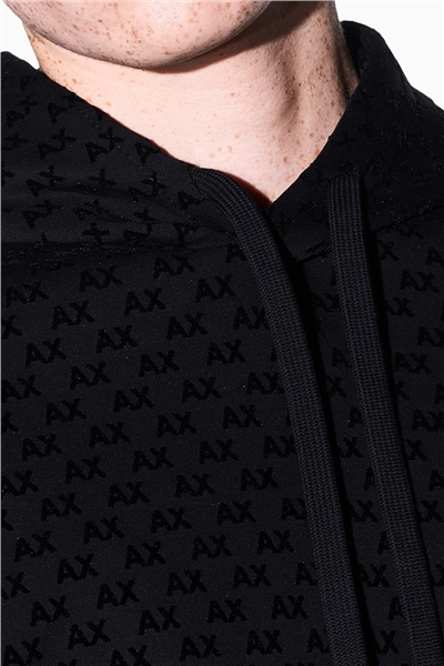Armani Exchange Erkek Kapüşonlu Sweatshirt Siyah