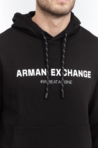 Armani Exchange Erkek Kapüşonlu Sweatshirt Siyah