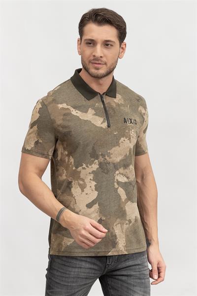 Armani Exchange Erkek Polo Yaka T-Shirt Bej