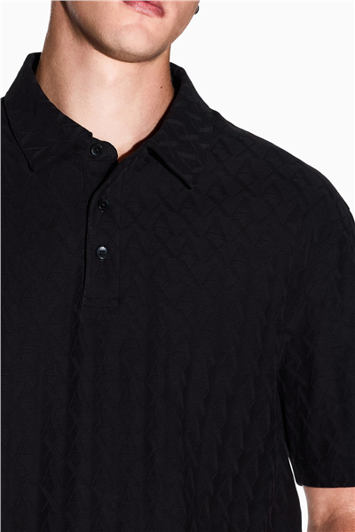 Armani Exchange Erkek Polo Yaka T-Shirt Siyah