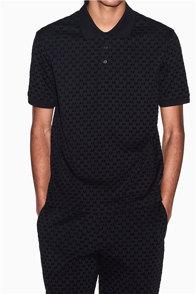 Armani Exchange Erkek Polo Yaka T-Shirt Siyah
