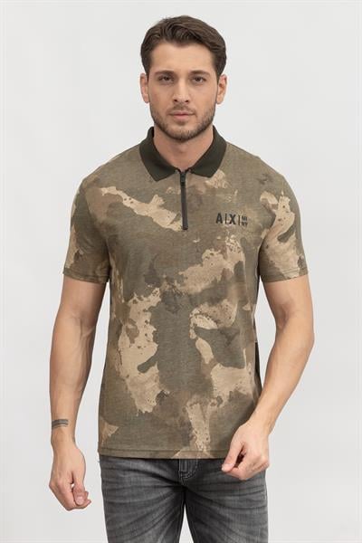 Armani Exchange Erkek Polo Yaka T-Shirt Bej