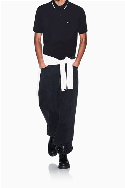 Armani Exchange Erkek Polo Yaka T-Shirt Siyah