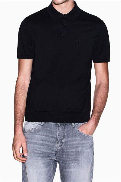 Armani Exchange Erkek Polo Yaka T-Shirt Siyah