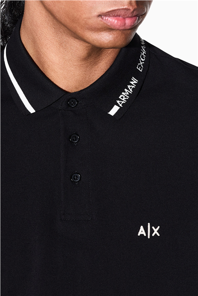 Armani Exchange Erkek Polo Yaka T-Shirt Siyah