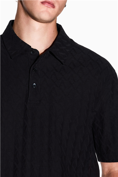 Armani Exchange Erkek Polo Yaka T-Shirt Siyah