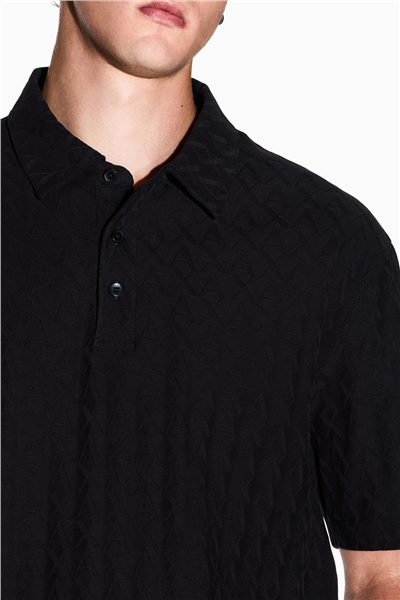 Armani Exchange Erkek Polo Yaka T-Shirt Siyah