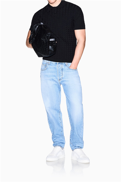 Armani Exchange Erkek Polo Yaka Triko Siyah