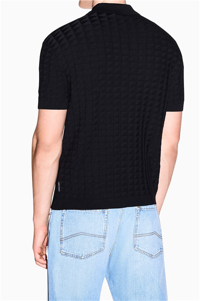 Armani Exchange Erkek Polo Yaka Triko Siyah
