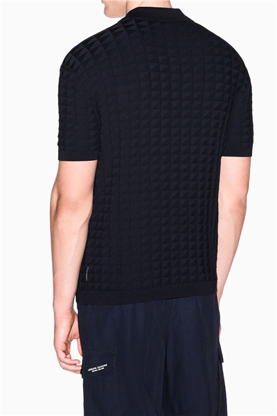 Armani Exchange Erkek Polo Yaka Triko Lacivert