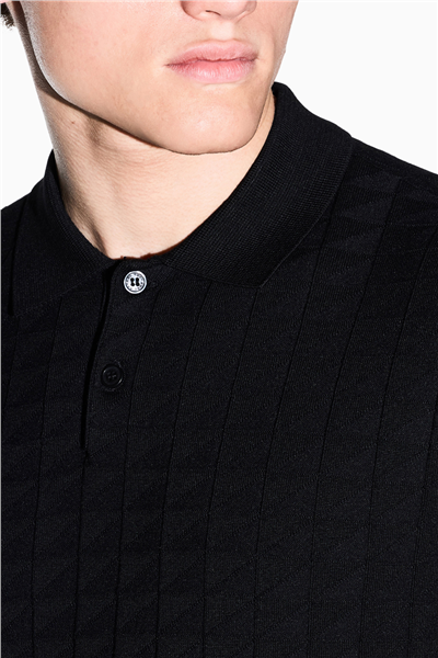 Armani Exchange Erkek Polo Yaka Triko Siyah