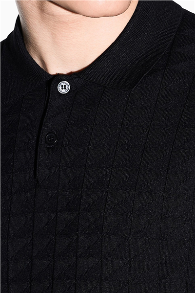 Armani Exchange Erkek Polo Yaka Triko Siyah