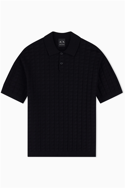 Armani Exchange Erkek Polo Yaka Triko Siyah