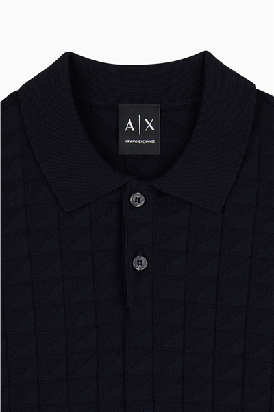Armani Exchange Erkek Polo Yaka Triko Lacivert