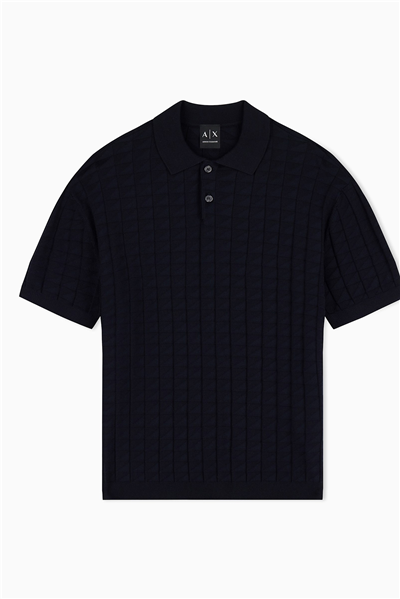 Armani Exchange Erkek Polo Yaka Triko Lacivert