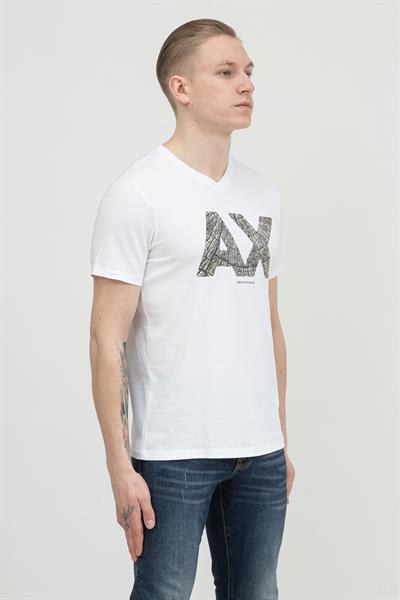Armani Exchange Erkek V Yaka T-Shirt Beyaz