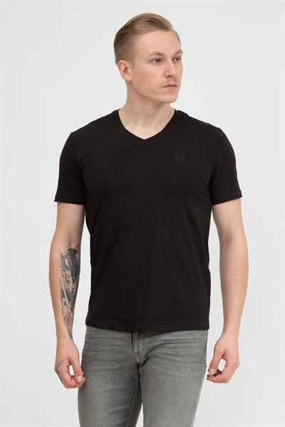 Armani Exchange Erkek V Yaka T-Shirt Siyah