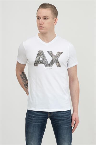 Armani Exchange Erkek V Yaka T-Shirt Beyaz