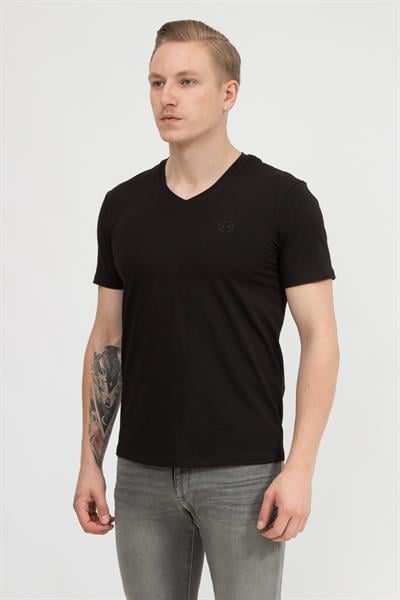 Armani Exchange Erkek V Yaka T-Shirt Siyah
