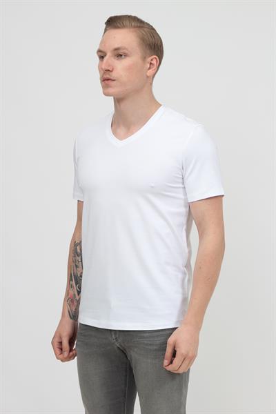 Armani Exchange Erkek V Yaka T-Shirt Beyaz