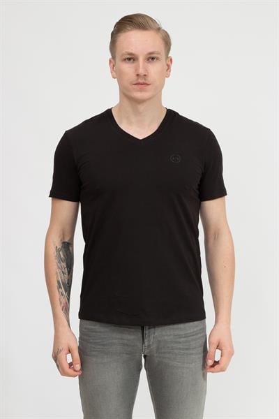 Armani Exchange Erkek V Yaka T-Shirt Siyah