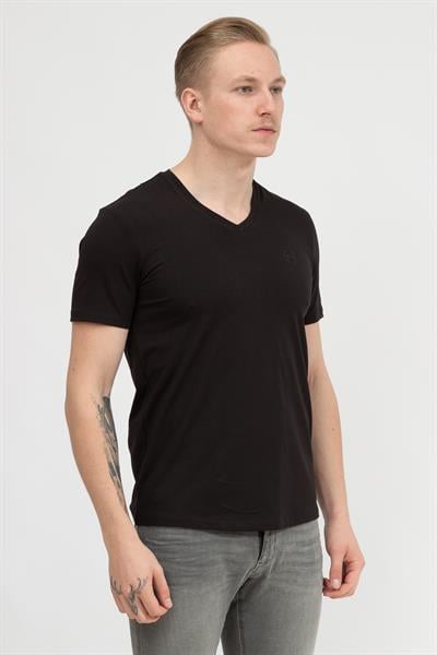 Armani Exchange Erkek V Yaka T-Shirt Siyah