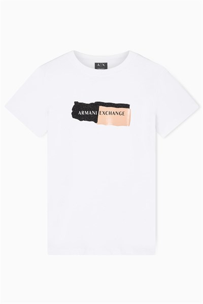 Armani Exchange Kadın Bisiklet Yaka T-Shirt Beyaz