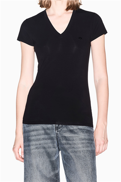 Armani Exchange Kadın Bisiklet Yaka T-Shirt Siyah